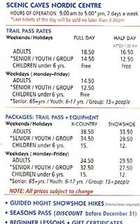 Blue Mountains ski trail pass rates